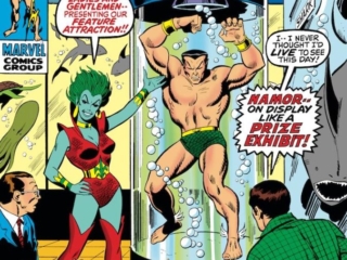 Sub-Mariner #32 cover; pencils and inks, Sal Buscema; Llyra, Lemuria, Namor