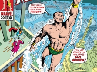 Sub-Mariner #38 cover; pencils, uncredited; inks, John Severin; Namor