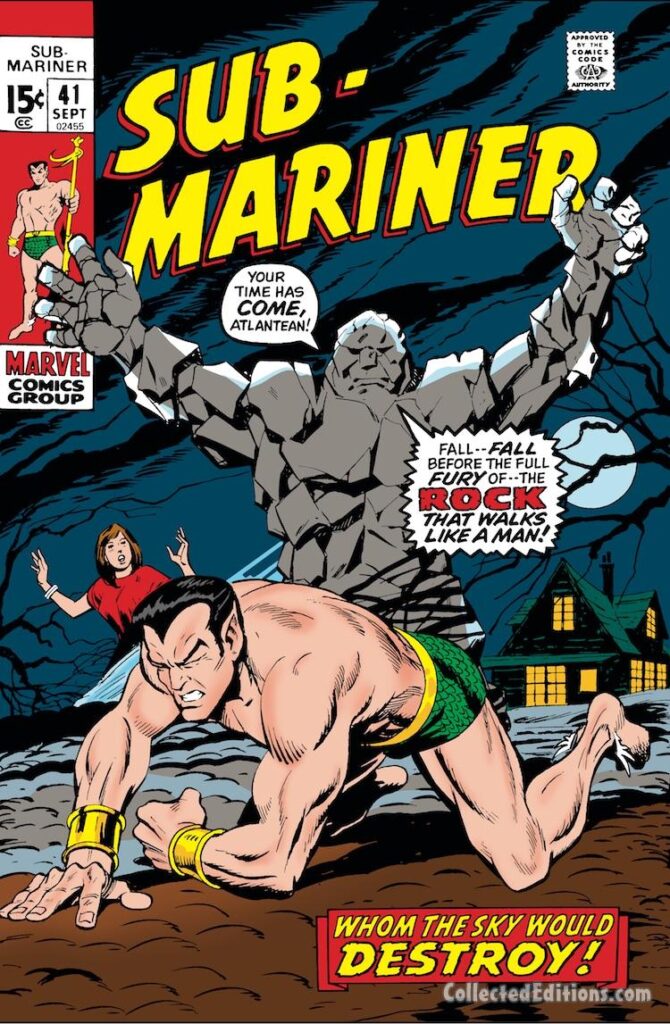 Sub-Mariner #41 cover; pencils and inks, George Tuska; Rock, Namor