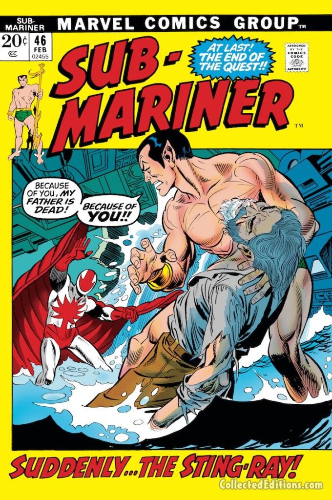 Sub-Mariner #46 cover; pencils, Gil Kane; inks, Frank Giacoia; Stingray