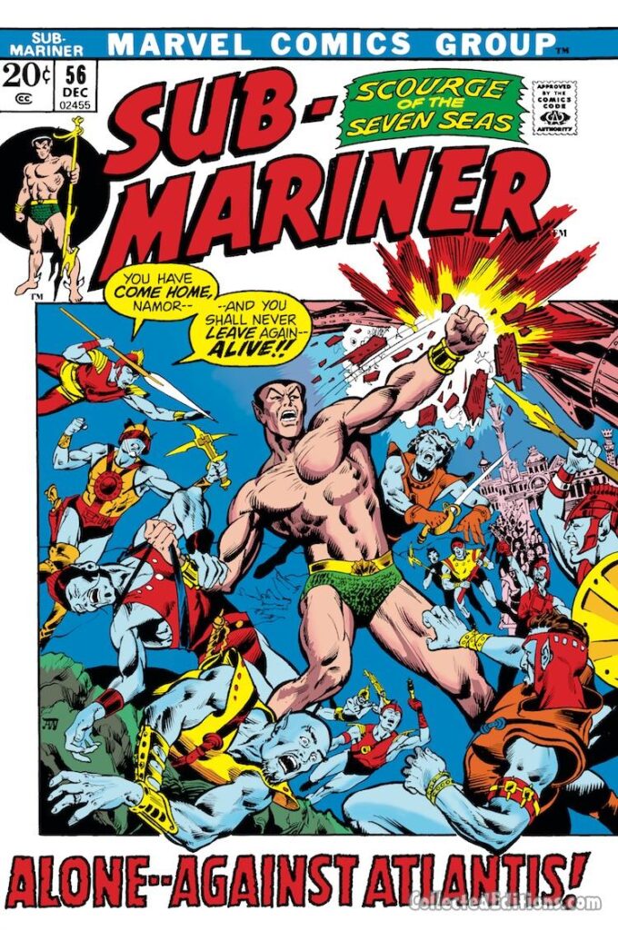 Sub-Mariner #56 cover; pencils and inks, Alan Weiss; alterations, John Romita Sr.; Atlantis