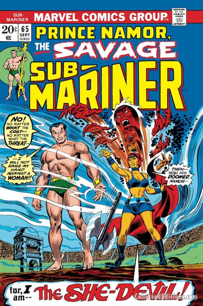 Sub-Mariner #65 cover; pencils and inks, John Romita Sr.; Virago the She-Devil