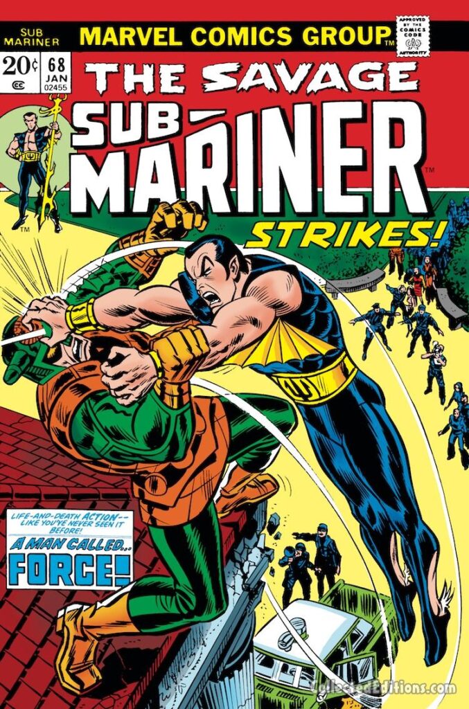 Sub-Mariner #68 cover; pencils and inks, John Romita Sr.; A Man Called Force