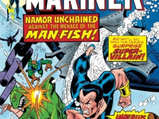 Sub-Mariner #70 cover; pencils, Gil Kane; inks, Frank Giacoia; Man-Fish, Imperius Rex, Namorita