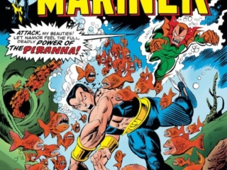 Sub-Mariner #71 cover; pencils, Gil Kane; inks, Mike Esposito; The Piranha