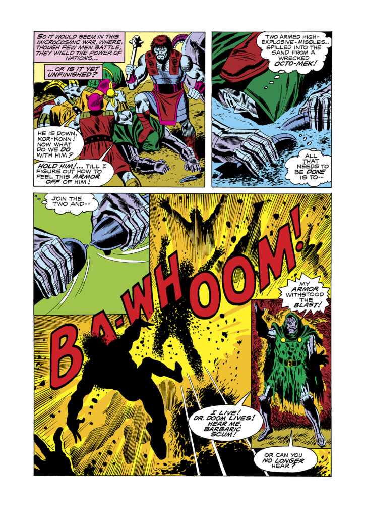 Super-Villain Team-Up #3, pg. 16; pencils, George Evans; inks, Jack Abel; Doctor Doom, Namor, Sub-Mariner