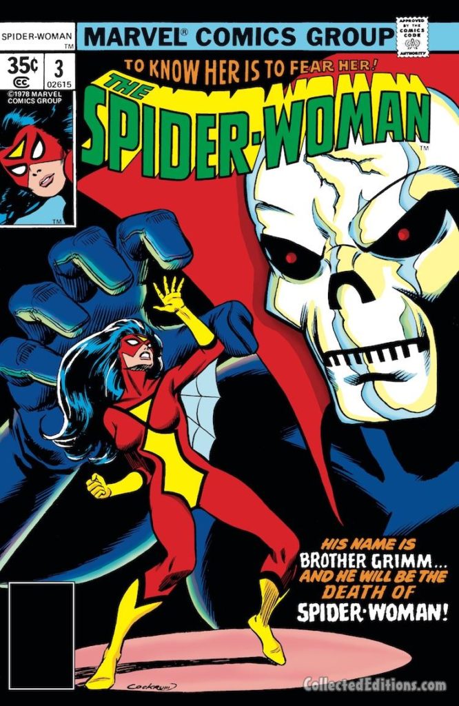 Spider-Woman #3 cover; pencils and inks, Dave Cockrum; Brother Grimm