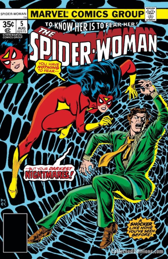 Spider-Woman #5 cover; pencils, Dave Cockrum; inks, Ernie Chan