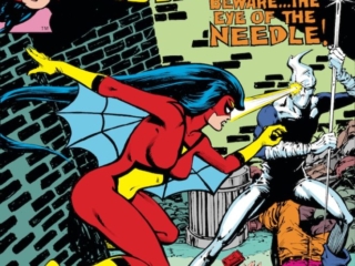 Spider-Woman #9 cover; pencils, Carmine Infantino; The Needle