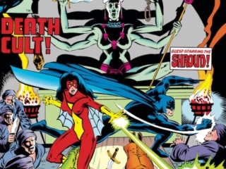Spider-Woman #15 cover; pencils, Bill Sienkiewicz; The Shroud
