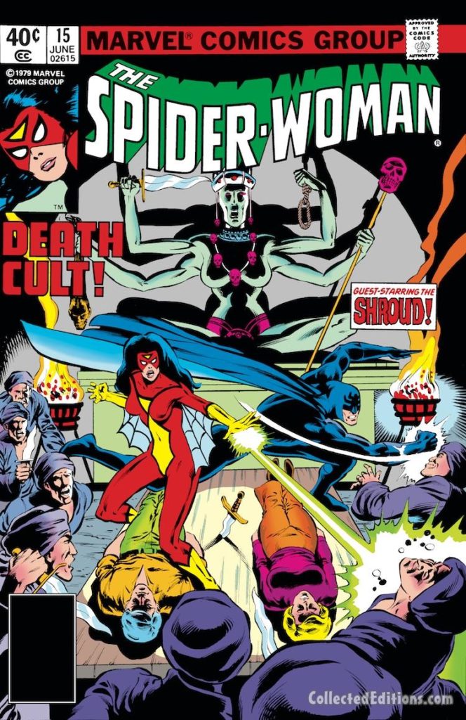 Spider-Woman #15 cover; pencils, Bill Sienkiewicz; The Shroud