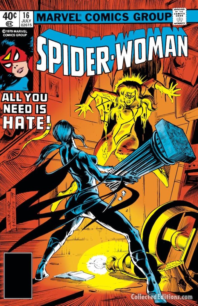Spider-Woman #16 cover; pencils, Bill Sienkiewicz; inks, Joe Rubinstein