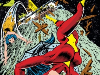 Spider-Woman #17 cover; pencils, Bob Budiansky; inks, Joe Rubinstein