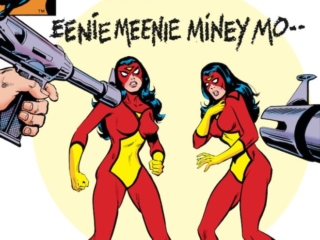 Spider-Woman #25 cover; pencils and inks, Jim Mooney