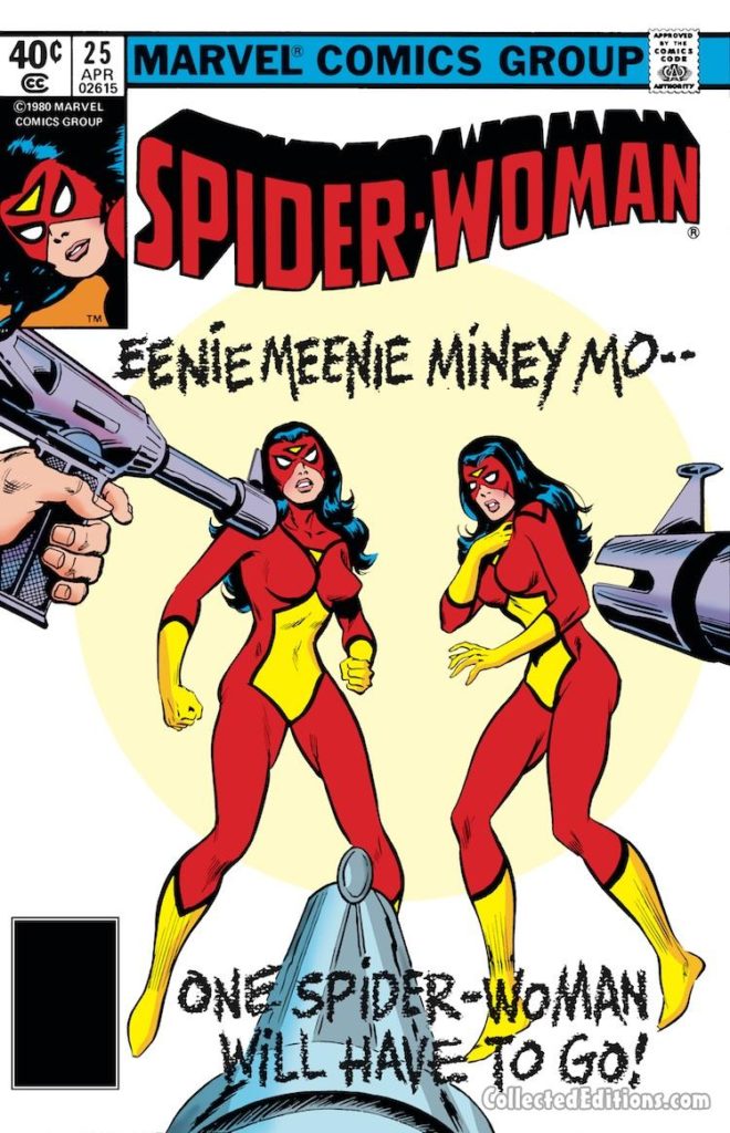 Spider-Woman #25 cover; pencils and inks, Jim Mooney