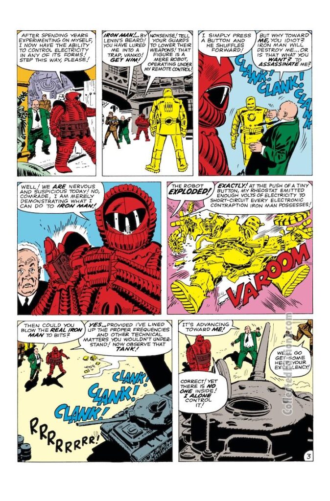 Tales of Suspense #46. Iron Man in “Iron Man Faces the Crimson Dynamo!”, pg. 3; pencils and inks, Don Heck