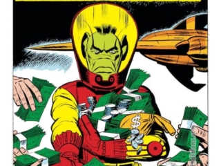 Tales of Suspense #33. &ldquo;The Mystery of the Tax Collector from Space!&rdquo;, pg. 1; pencils, Jack Kirby; inks, Dick Ayers; splash page
