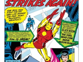Tales of Suspense #53. Iron Man in &ldquo;The Black Widow Strikes Again!&rdquo;, pg. 1; pencils and inks, Don Heck; Stan Lee, The Girl Who Can Move Mountains, Natasha Romanoff