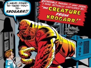 Tales to Astonish #25 cover; pencils, Jack Kirby; inks, Dick Ayers; The Creature from Krogarr; Marvel August 1961 Omnibus