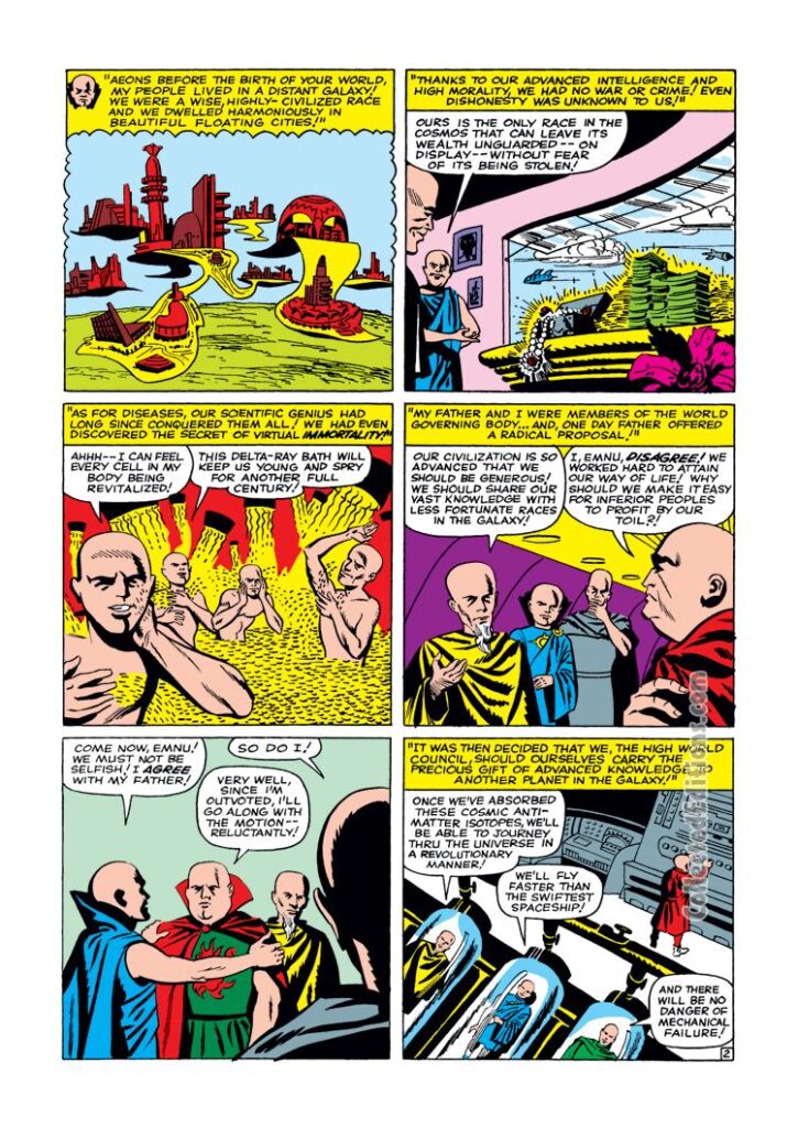 Tales of Suspense #53, “The Watcher”, pg. 21; pencils, Larry Lieber; inks, Paul Reinman; Tales of the Watcher, Uatu