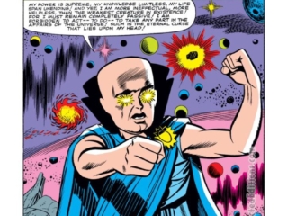 Tales of Suspense #54, &ldquo;The Watcher&rdquo;, pg. 21; pencils, Larry Lieber; inks, Chic Stone; Tales of the Watcher, Hands Off, Uatu