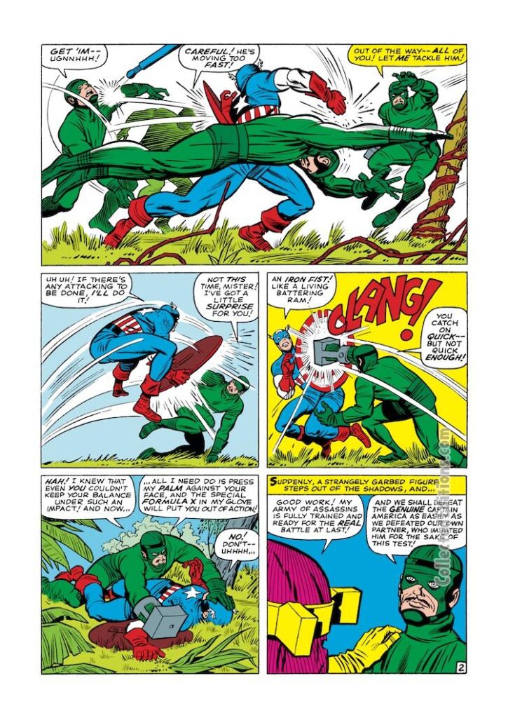 Tales of Suspense #60, pg. 2; pencils, Jack Kirby; inks, Chic Stone; Captain America, Baron Zemo
