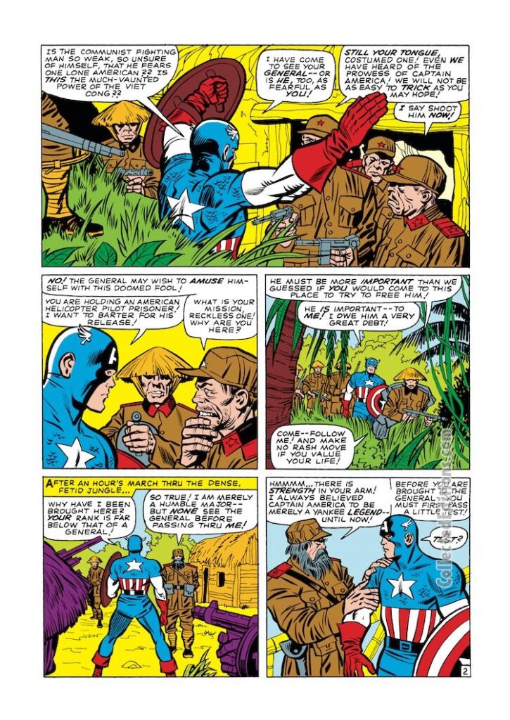 Tales of Suspense #61, pg. 2; pencils, Jack Kirby; inks, Chic Stone; Captain America in Vietnam, the Sumo