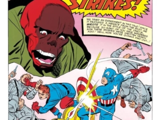 Tales of Suspense #65, pg. 1; pencils, Jack Kirby; inks, Chic Stone; The Red Skull Strikes, origin, Bucky Barnes, Captain America, Stan Lee