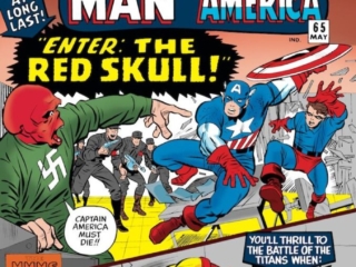 Tales of Suspense #65 cover; pencils, Jack Kirby; inks, Chic Stone; Captain America, Enter: The Red Skull