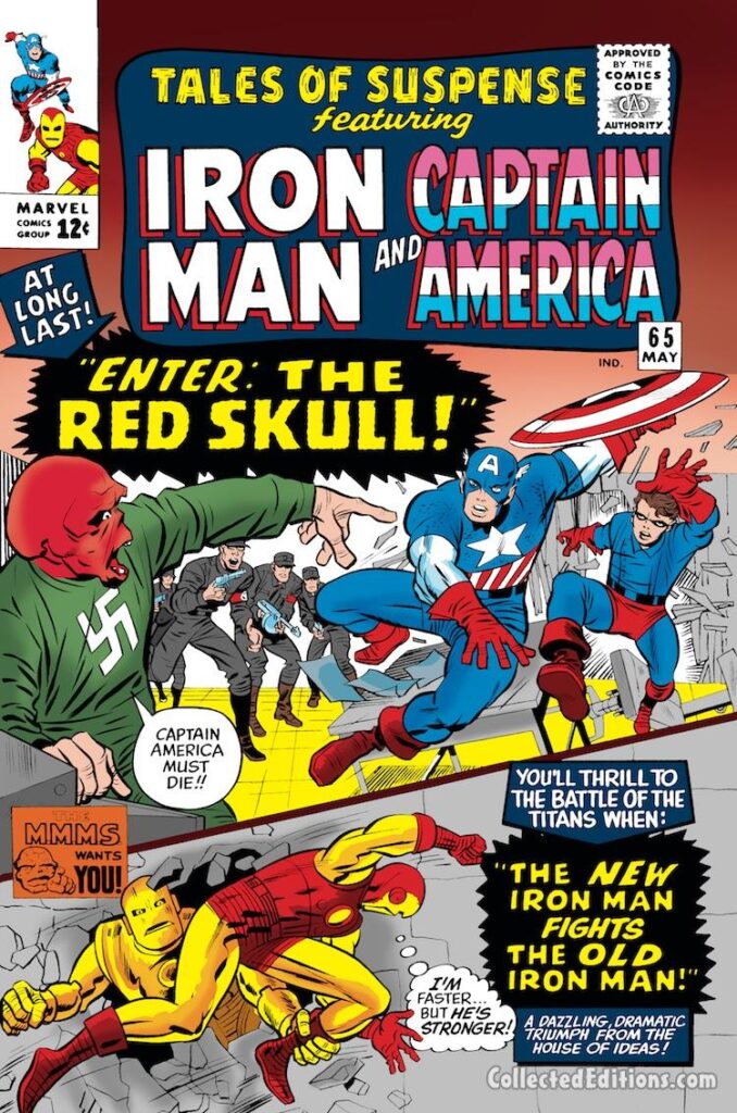 Tales of Suspense #65 cover; pencils, Jack Kirby; inks, Chic Stone; Captain America, Enter: The Red Skull