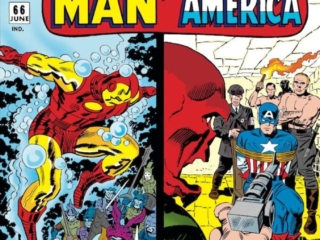 Tales of Suspense #66 cover; pencils, Jack Kirby; inks, Frank Giacoia; Captain America, Red Skull