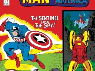 Tales of Suspense #68 cover; pencils, Jack Kirby; inks, Frank Giacoia; The Sentinel and the Spy, Captain America, Bucky Barnes