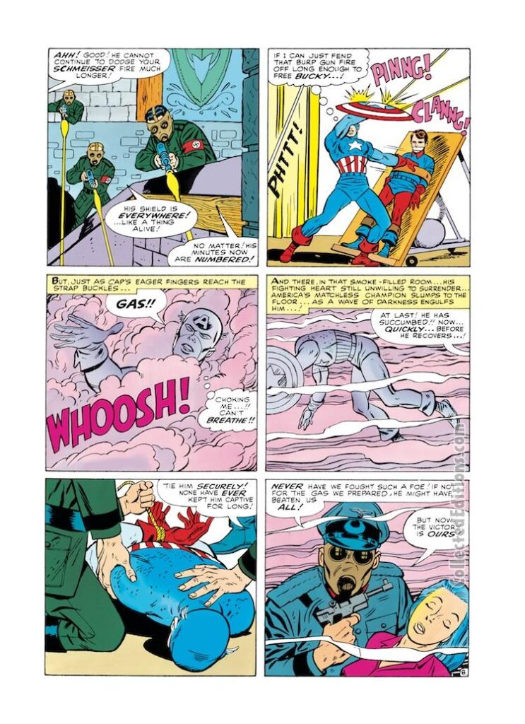 Tales of Suspense #70, pg. 8; layouts, Jack Kirby; pencils and inks, George Tuska; Steve Rogers, Captain America