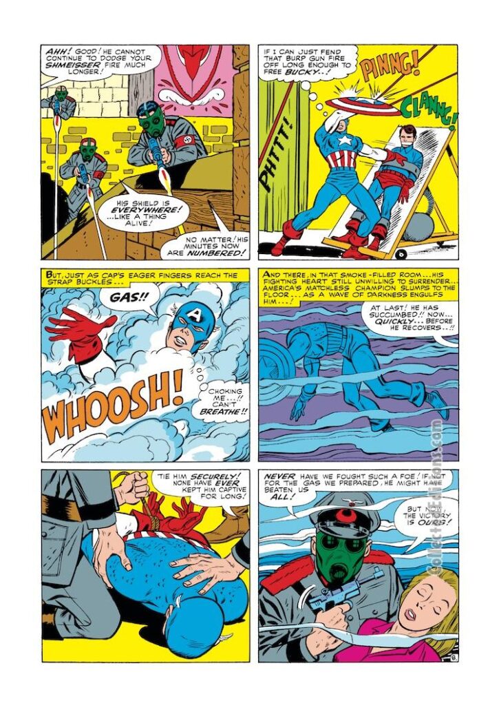 Tales of Suspense #70, pg. 8; layouts, Jack Kirby; pencils and inks, George Tuska; Captain America