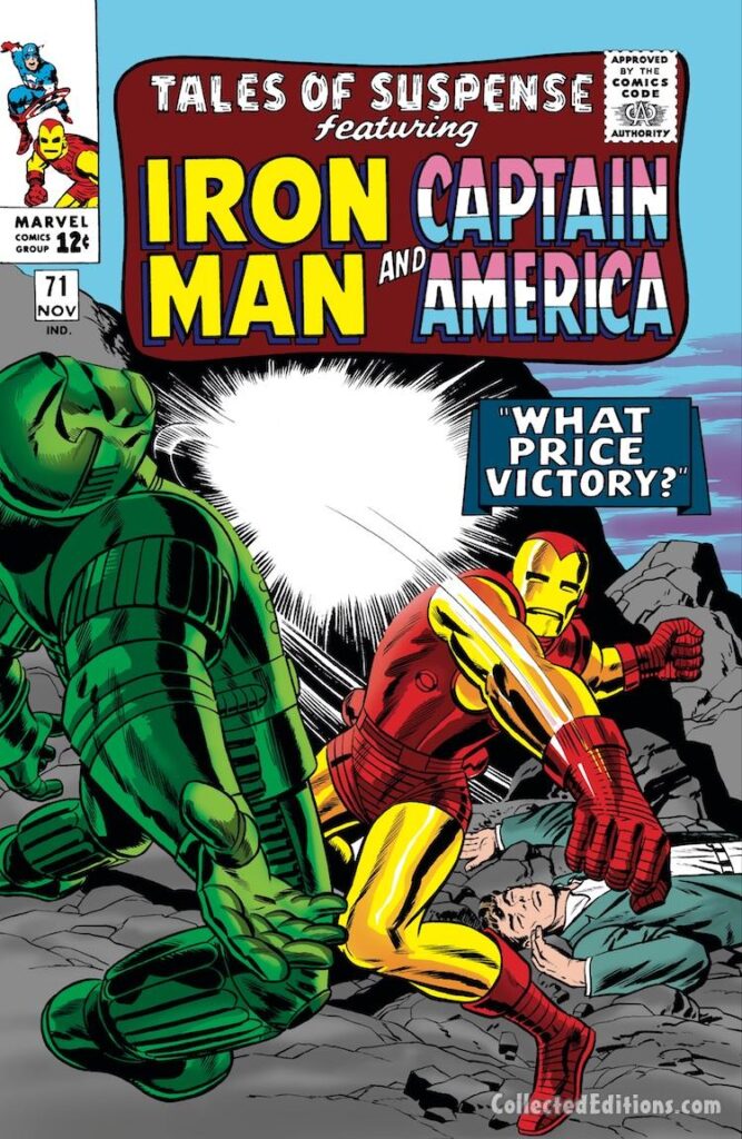 Tales of Suspense #71 cover; pencils, Jack Kirby; inks, Wally Wood; Iron Man
