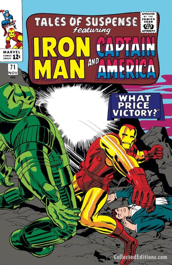 Tales of Suspense #71 cover; pencils, Jack Kirby; inks, Wally Wood; Iron Man, What Price Victory