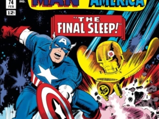 Tales of Suspense #74 cover; pencils, Jack Kirby; inks, Sol Brodsky; The Final Sleep, the Sleeper, Red Skull, Nazi swastika, Marvel Age, Captain America