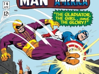 Tales of Suspense #76 cover; pencils, Jack Kirby; inks, John Romita Sr.; Captain America, Batroc the Leaper, first appearance, The Gladiator, The Girl and the Glory