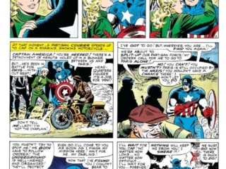 Tales of Suspense #77, pg. 5; pencils, Jack Kirby; inks, Frank Giacoia; Captain America, Peggy Carter, Agent 13