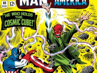 Tales of Suspense #80 cover; pencils, Jack Kirby; inks, Don Heck; Captain America, Red Skull, He Who Holds the Cosmic Cube