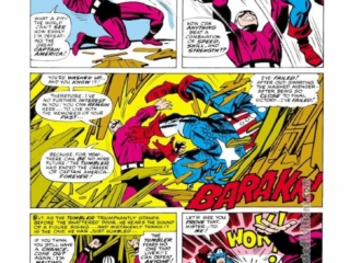 Tales of Suspense #83, pg. 7; pencils, Jack Kirby; inks, Dick Ayers; Captain America, The Tumbler, first appearance, John Robert Keane