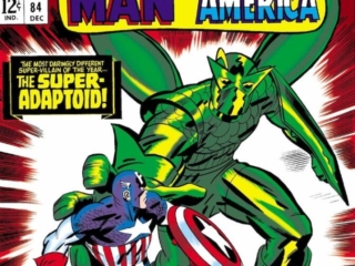 Tales of Suspense #84 cover; pencils, Jack Kirby; inks, Frank Giacoia; Captain America, Super-Adaptoid