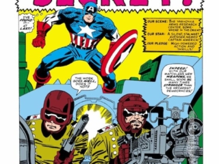 Tales of Suspense #86, pg. 1; pencils, Jack Kirby; inks, Frank Giacoia; The Secret; Yashonka Arms Center, Captain America