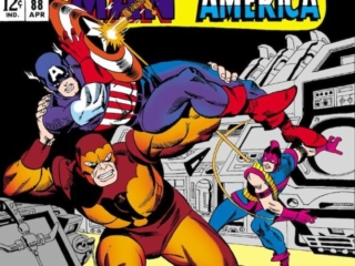 Tales of Suspense #88 cover; pencils and inks, Gil Kane; Captain America, Power Man, Swordsman