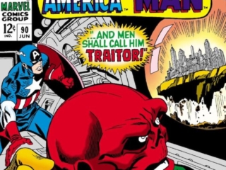 Tales of Suspense #90 cover; pencils, Gil Kane; inks, Frank Giacoia; Red Skull, Captain America;