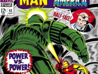 Tales of Suspense #93 cover; pencils, Gene Colan; inks, Frank Giacoia; Titanium Man, Half-Face, Iron Man