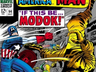 Tales of Suspense #94 cover;  pencils, Jack Kirby; inks, Joe Sinnott; If This Be MODOK, Captain America