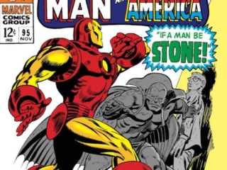 Tales of Suspense #95 cover; pencils, Gene Colan; inks, Frank Giacoia; Grey Gargoyle, Iron Man