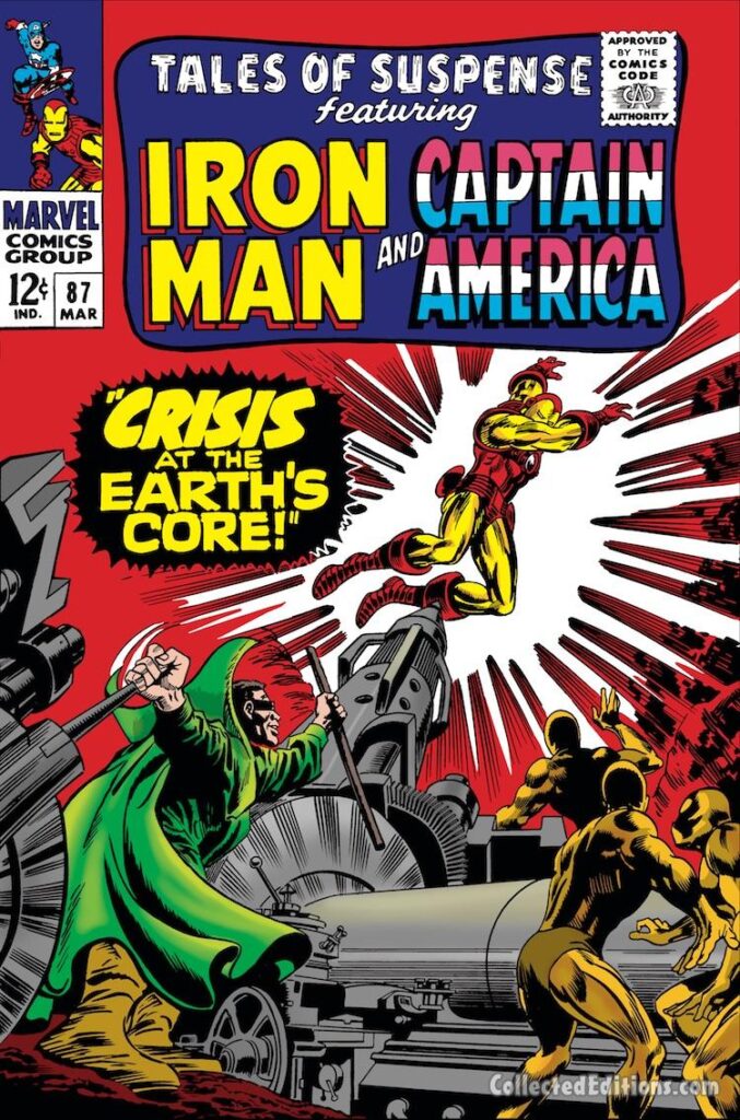 Tales of Suspense #87 cover; pencils, Gene Colan; inks, Frank Giacoia; Iron Man