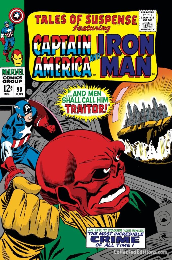 Tales of Suspense #90 cover; pencils, Gil Kane; inks, Frank Giacoia; Captain America, Red Skull